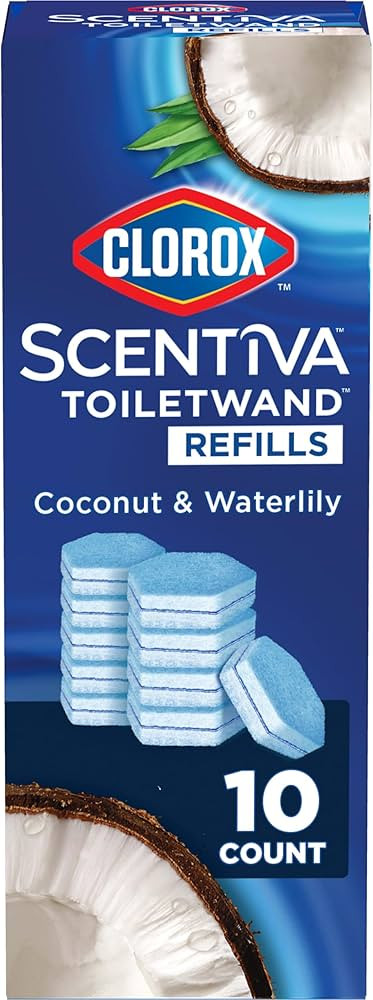 CLOROX Scentiva ToiletWand Toilet Cleaner Refills, Toilet brush, Coconut and Waterlily, 10 Count | Amazon (US)