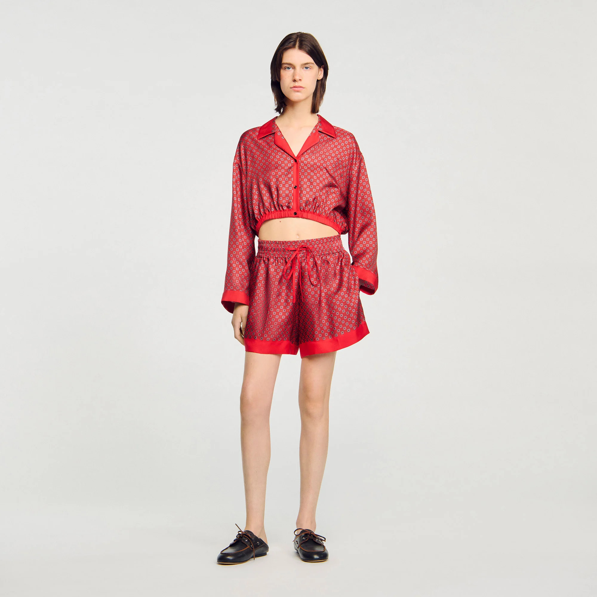 Scarf print shorts | Sandro US | Sandro-Paris US
