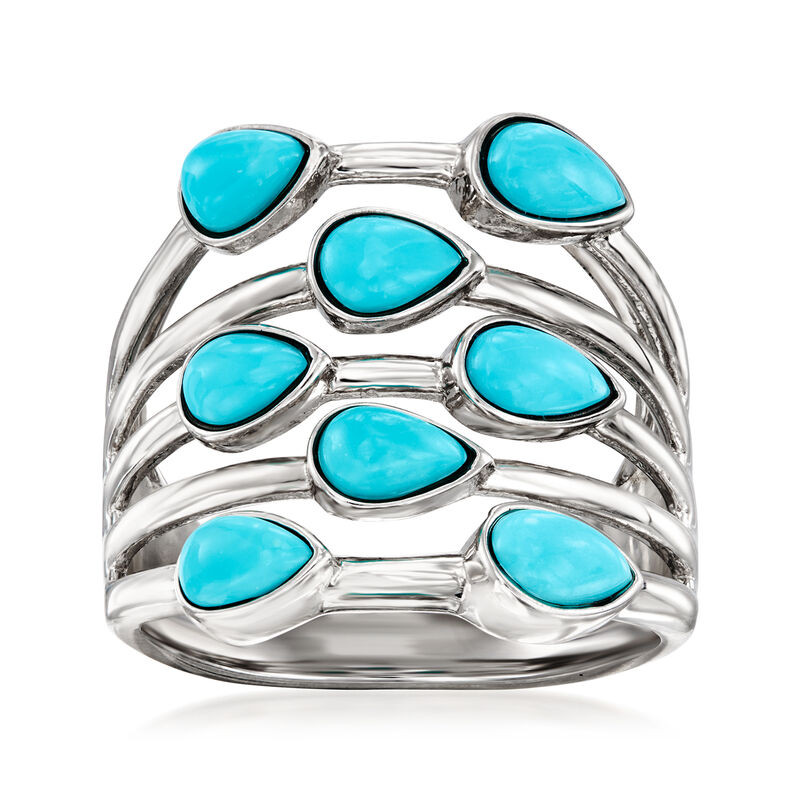 Turquoise Multi-Row Ring in Sterling Silver | Ross-Simons