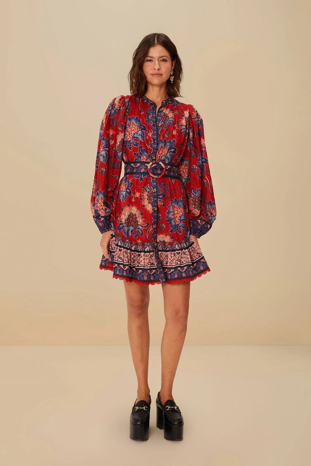 Red Luang Mini Dress | FarmRio (US)