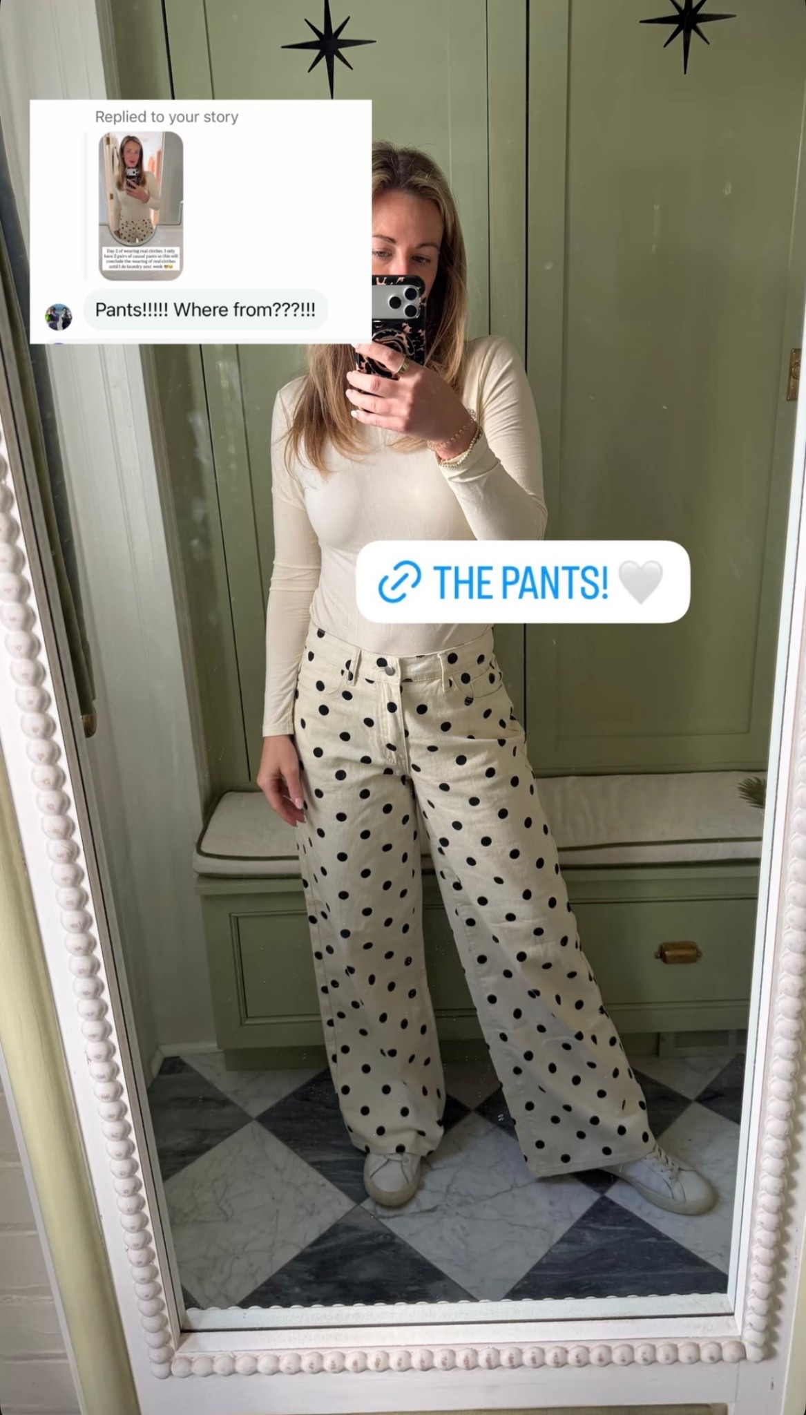 These pants are too cute! Polka dot spring 🤍

#LTKSpringSale #LTKdayinmylife #LTKgrwm