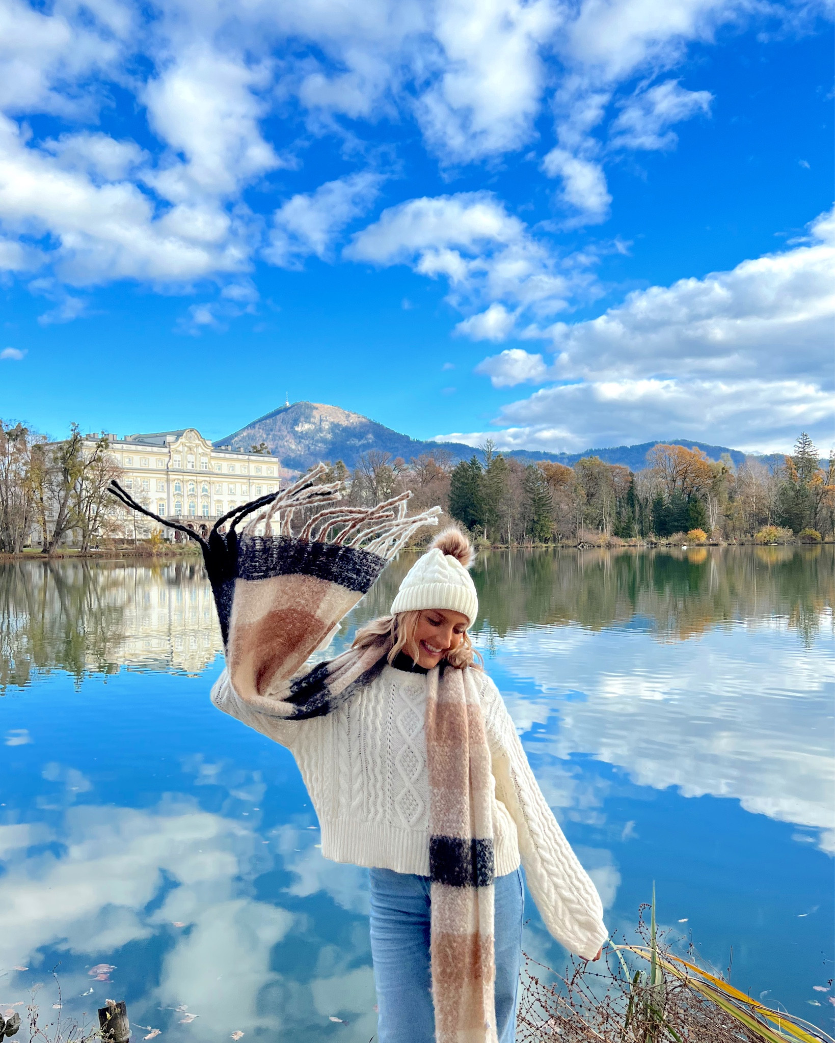 The hills are alive in Salzburg, Austria for our Sound of Music tour 🎶 Soaking up these beautiful sights yesterday and seeing where so many iconic movie scenes were filmed. 

Bundled up in the best fall layers while at it. Use code Q4mckenz15 for 15% off my fit. Linking everything via the LTK app to shop. 🤎