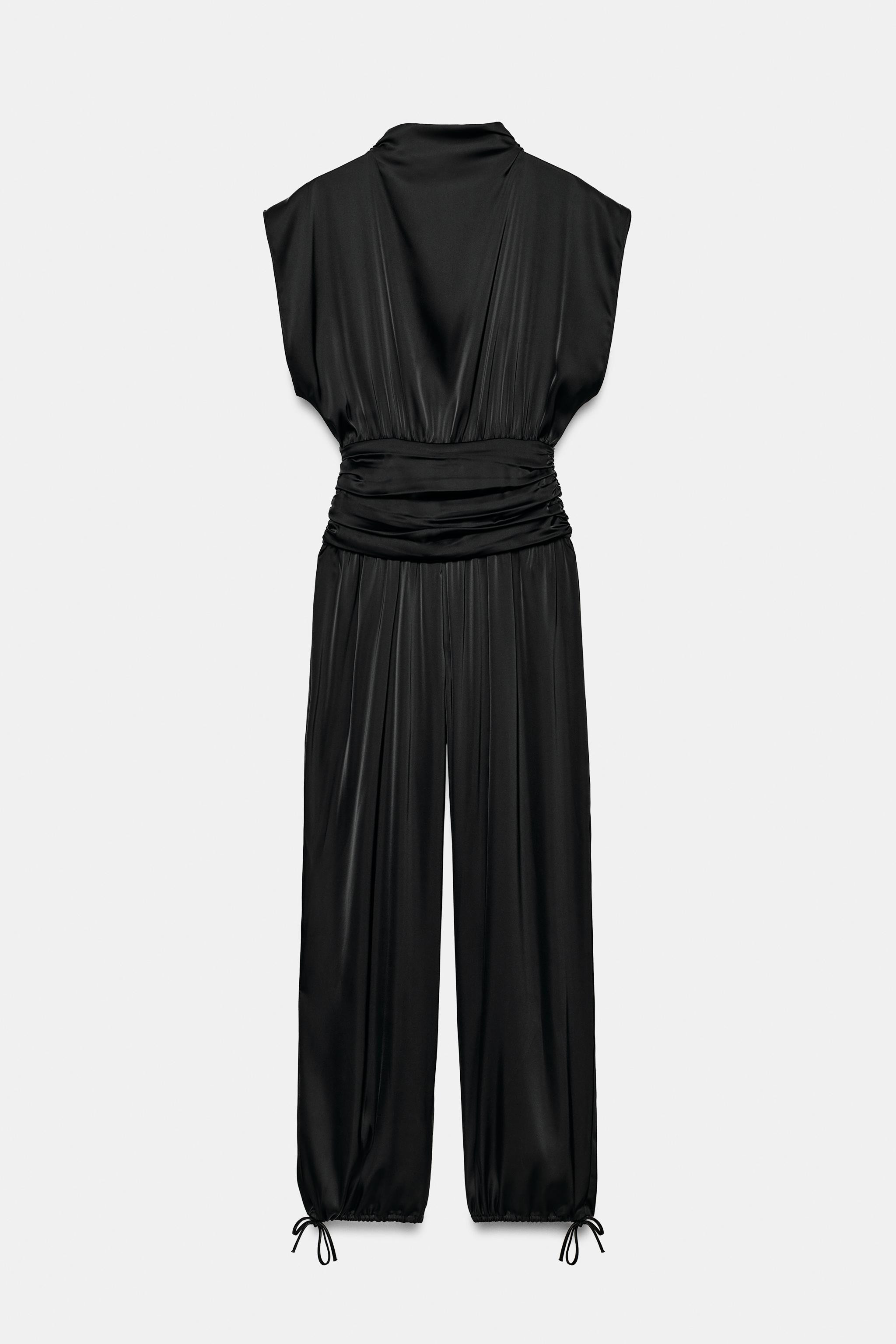 SATIN CUMMERBUND JUMPSUIT | Zara US