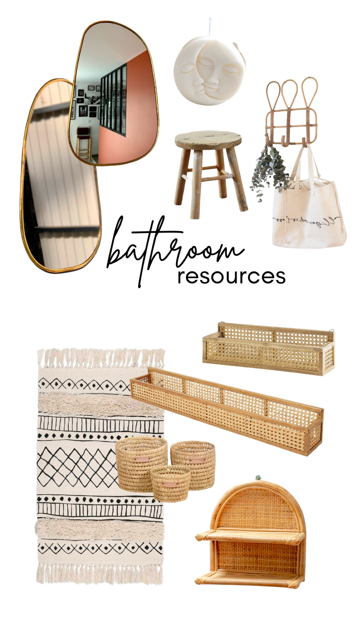 Bathroom resources - how we styled our boho bathroom with rattan plant shelves.

#LTKGiftGuide #LTKeurope #LTKhome