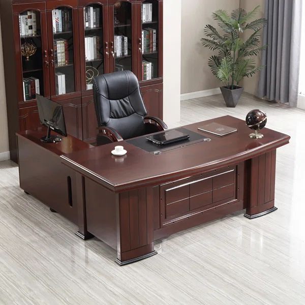 Keijo 4 Piece Rectangle Executive Desk Office Set with Chair | Wayfair North America