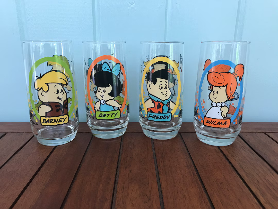 1986 Hanna-barbera the Flintstones Kids Pizza Hut Glass Freddy, Wilma, Barney, Betty - Etsy | Etsy (US)