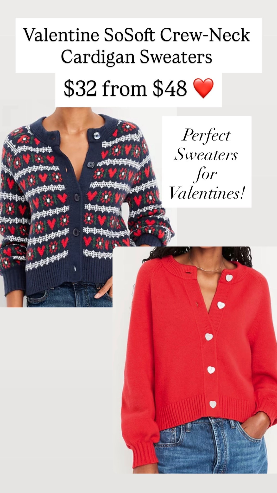 SoSoft Crew-Neck Cardigan Sweaters are on sale ❤️🩷

#LTKValentine