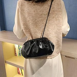 Womens Pouch Dumpling Crossbody Bag Cloud Handbag Soft Clutch Purse Shoulder Bag | Amazon (US)