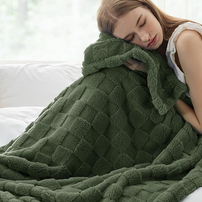 Bedsure Bronze Green Fleece Blanket for Couch - Super Soft Cozy Blankets for Women, Cute Small Bl... | Amazon (US)