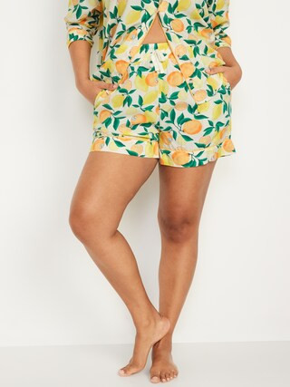 High-Waisted Printed Pajama Shorts for Women -- 4-inch inseam | Old Navy (US)