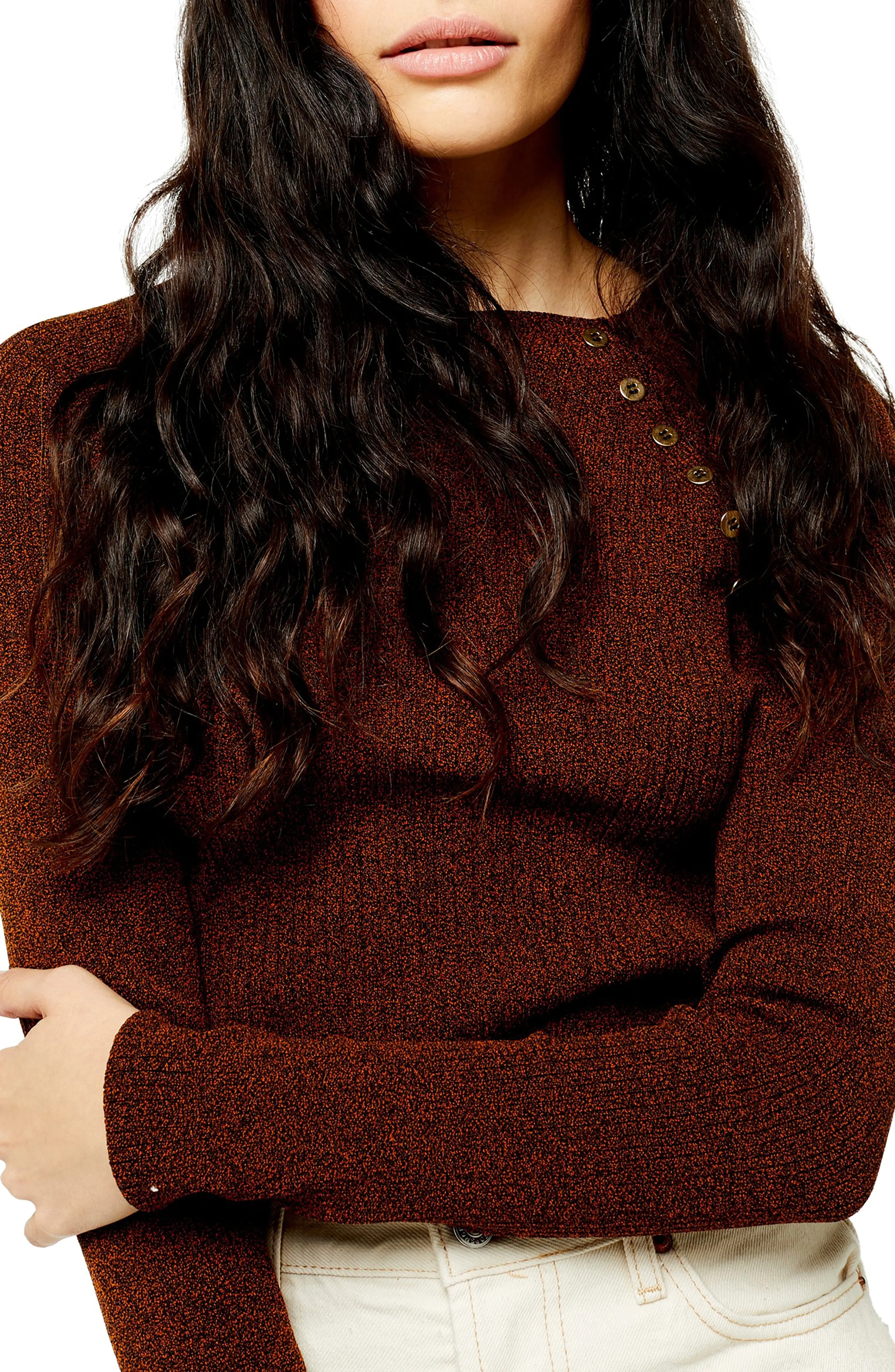 Button Ribbed Pullover | Nordstrom