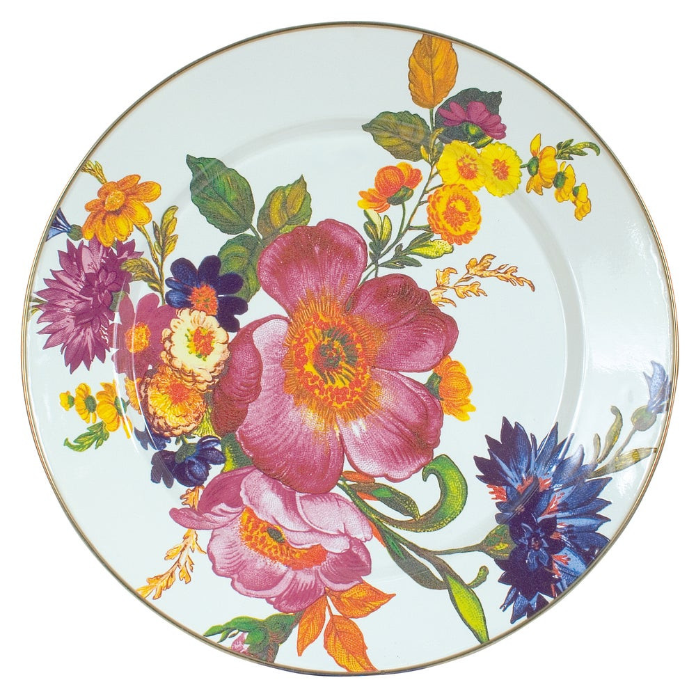 White Flower Market Charger/Plate | MacKenzie-Childs
