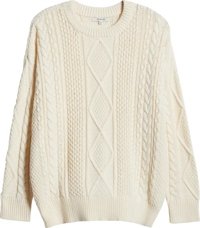 Madewell Cable Knit Crewneck Sweater | Nordstrom | Nordstrom