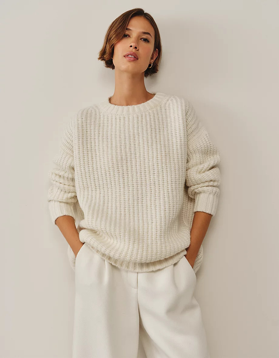Ribbed Oversized Jumper with Alpaca | The White Company UK & ROW