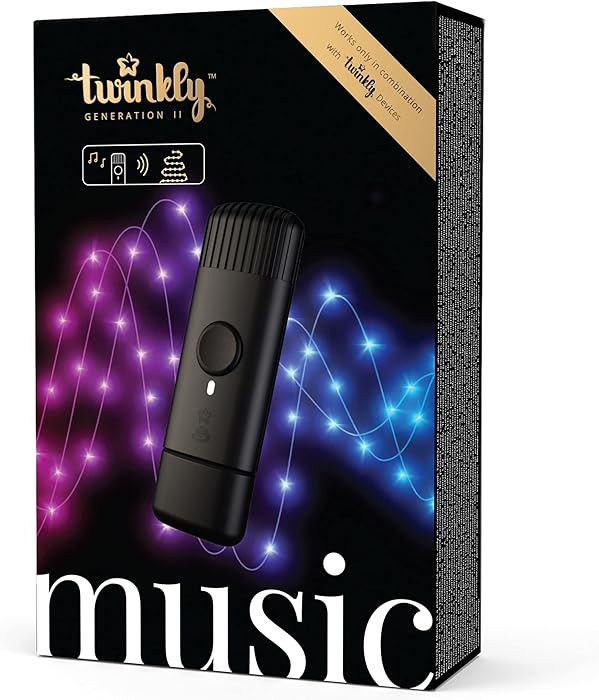 Twinkly Music Bluetooth/Wi-Fi USB-Powered Sound Sensor Gen II Smart LED Music Syncing Christmas L... | Amazon (US)