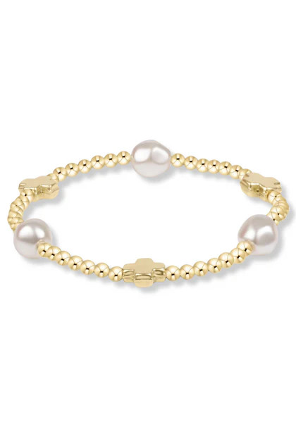 enewton Cross Admire Pearl 3mm Gold Bracelet | The Willow Tree