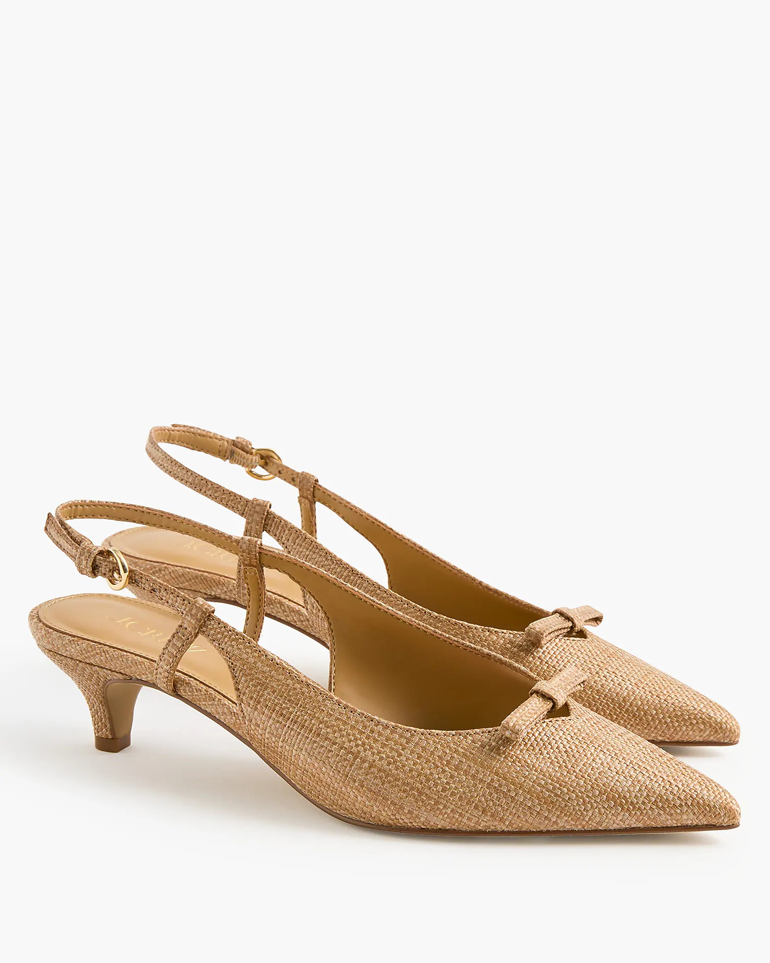 Woven bow slingback heels | J.Crew Factory