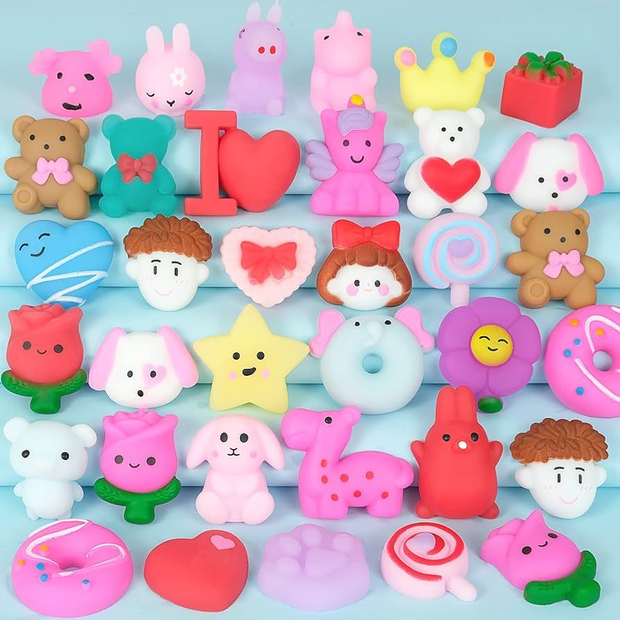 30Pcs Valentines Day Squishy Toys Mochi Squishy Toy for Kids Valentine Party Favors Squishies Val... | Amazon (US)