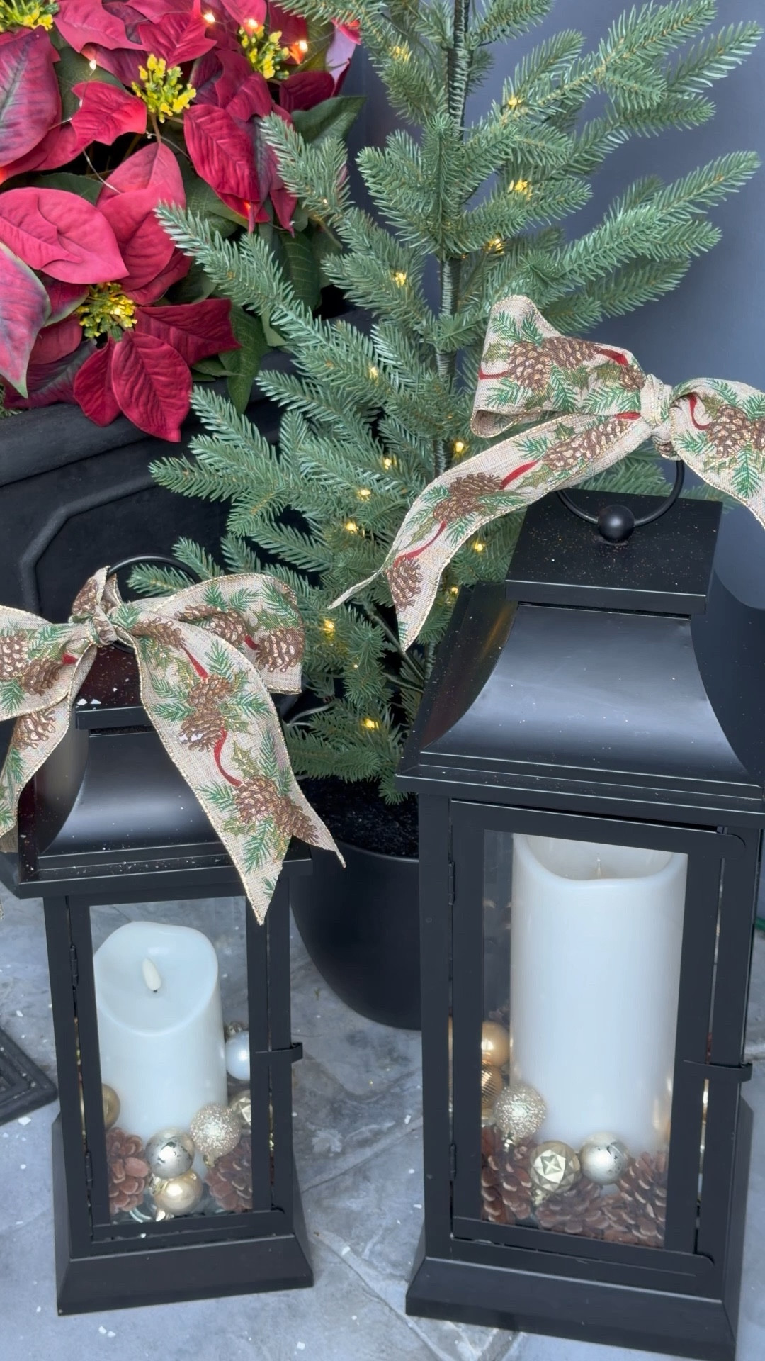 Giving my lantern a holiday makeover 🎄✨
 I reused my weather-proof candle and added ornaments, pinecones, and wired ribbon for a festive look—all super affordable.

I linked lanterns, ornaments, and ribbon options! 

🏠 Follow for more real-life holiday décor, home finds and organizing ideas for a home that’s pretty, not perfect!

#LTKHoliday #LTKSeasonal #LTKHome