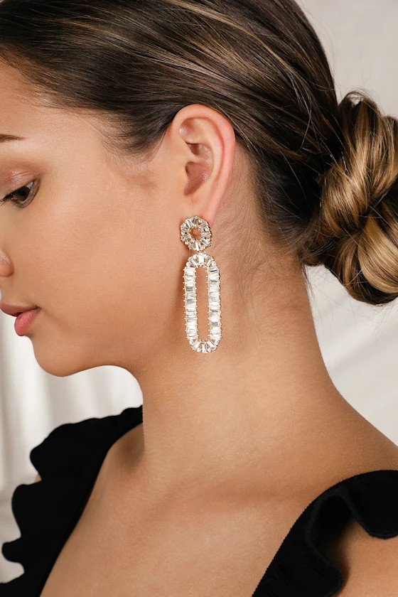 Loving You Gold Rhinestone Earrings | Lulus (US)