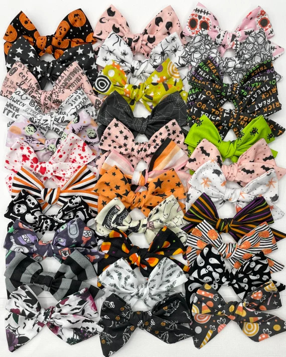 12 Styles | Halloween Bow, You Choose One! | Schoolgirl Bow, Tuxedo Bow, Pigtail Bow, Sailor Bow,... | Etsy (US)