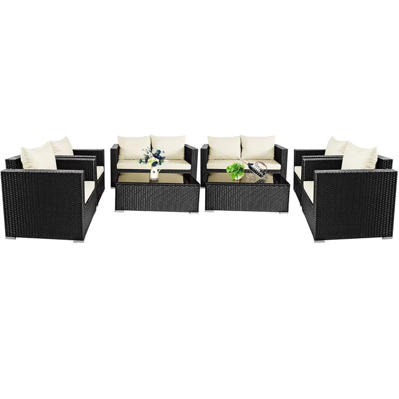 Benajamin 8 Piece Rattan Sofa Seating Group with Cushions | Wayfair Professional