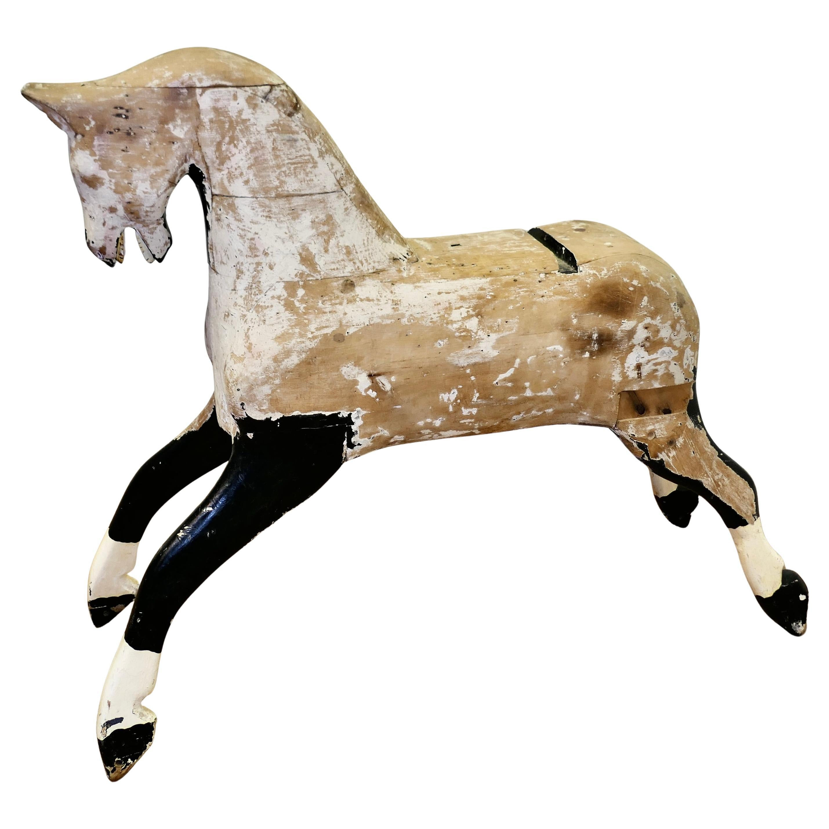 Large Ex Rocking Horse, Pine Horse This is a substantial animal | 1stDibs