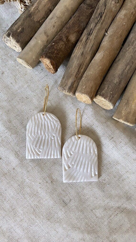 The 30A Collection - Cabo Arch Style with Shell Texture - Clay Earrings | Etsy (US)