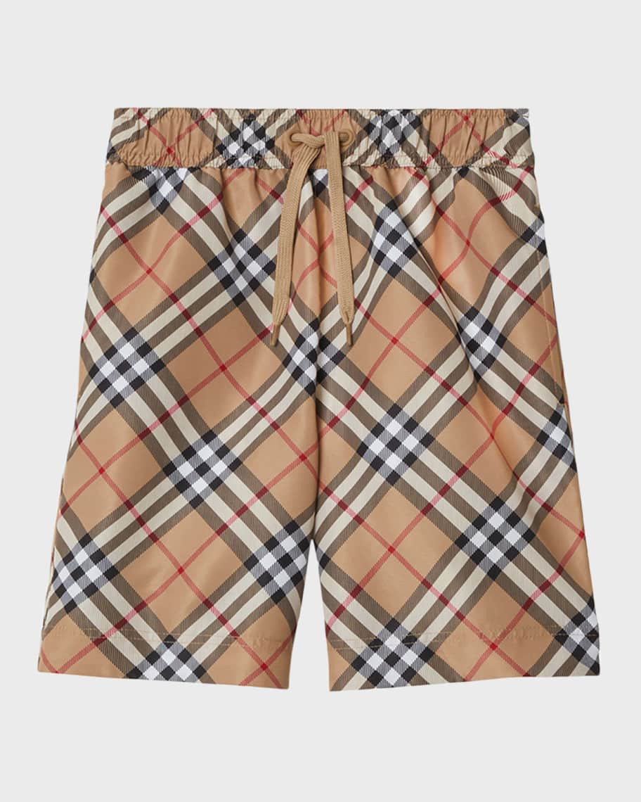 Burberry Boy's Malcolm Check Swim Trunks, Size 6M-2 | Neiman Marcus