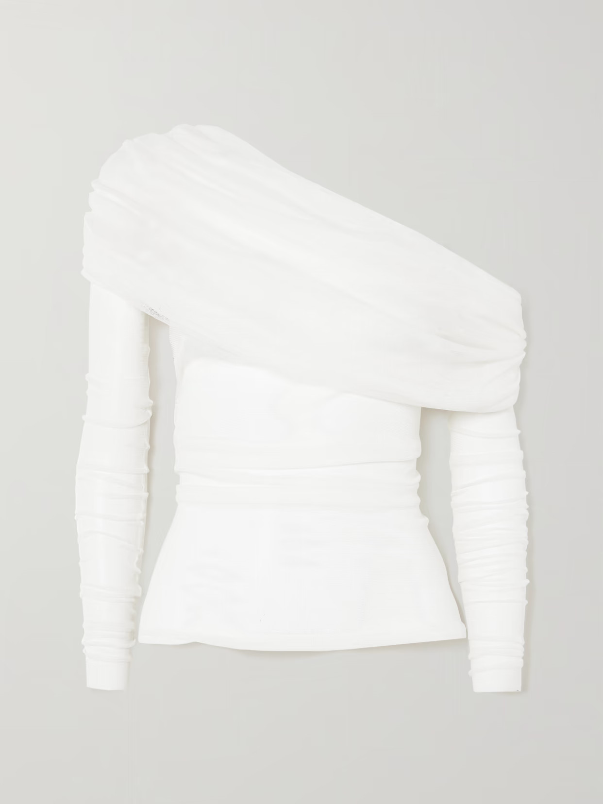 Christopher Esber - Off-the-shoulder Gathered Silk-tulle Top - White | NET-A-PORTER (US)