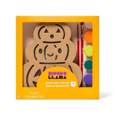 Halloween Craft Lit Paperboard Pumpkins Painting Kit - Mondo Llama™ | Target
