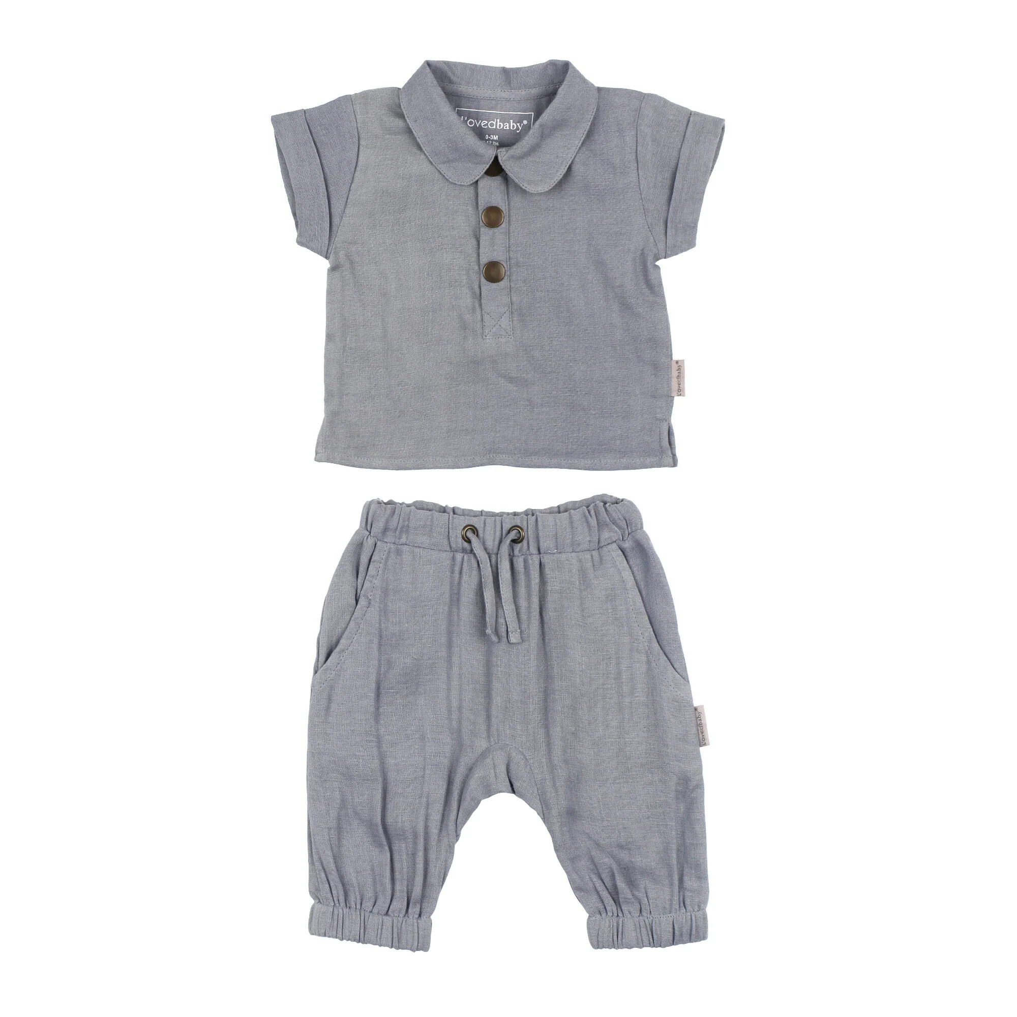 Organic Muslin Tee & Harem Pant Set in Blueberry | L'ovedbaby
