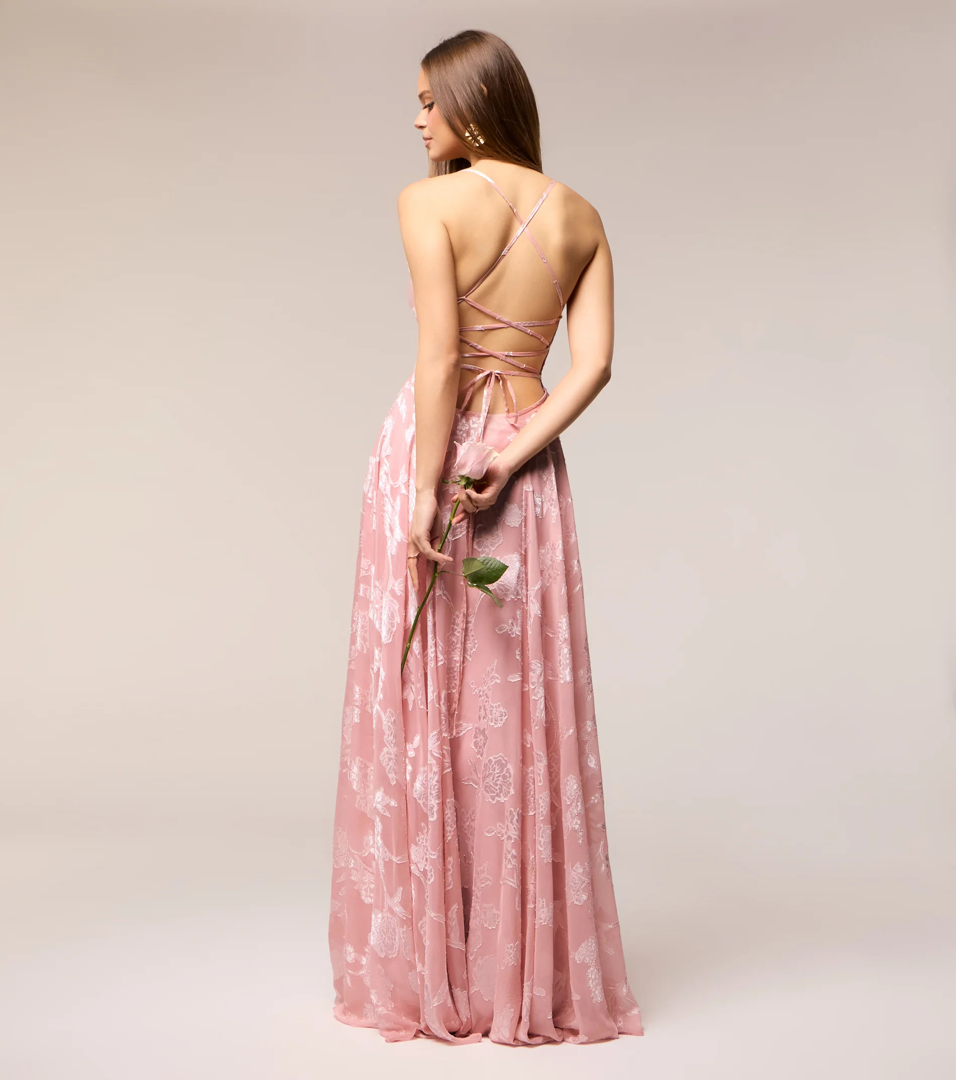 Vivienne Floral Brocade Lace-Up Dress | Windsor Stores