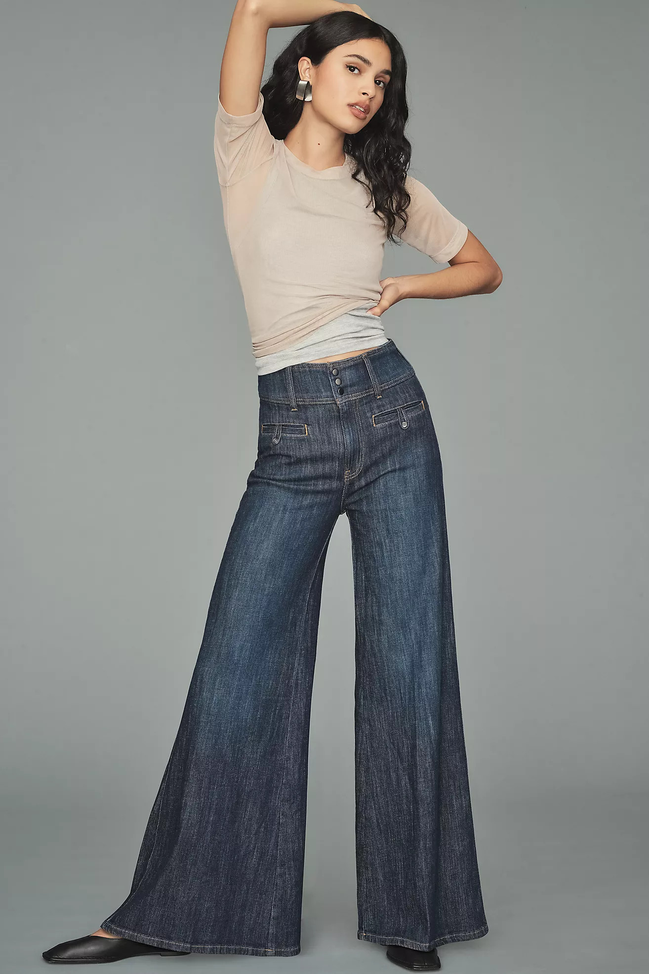 Pilcro High-Rise Wide-Leg Trouser Jeans | Anthropologie (US)