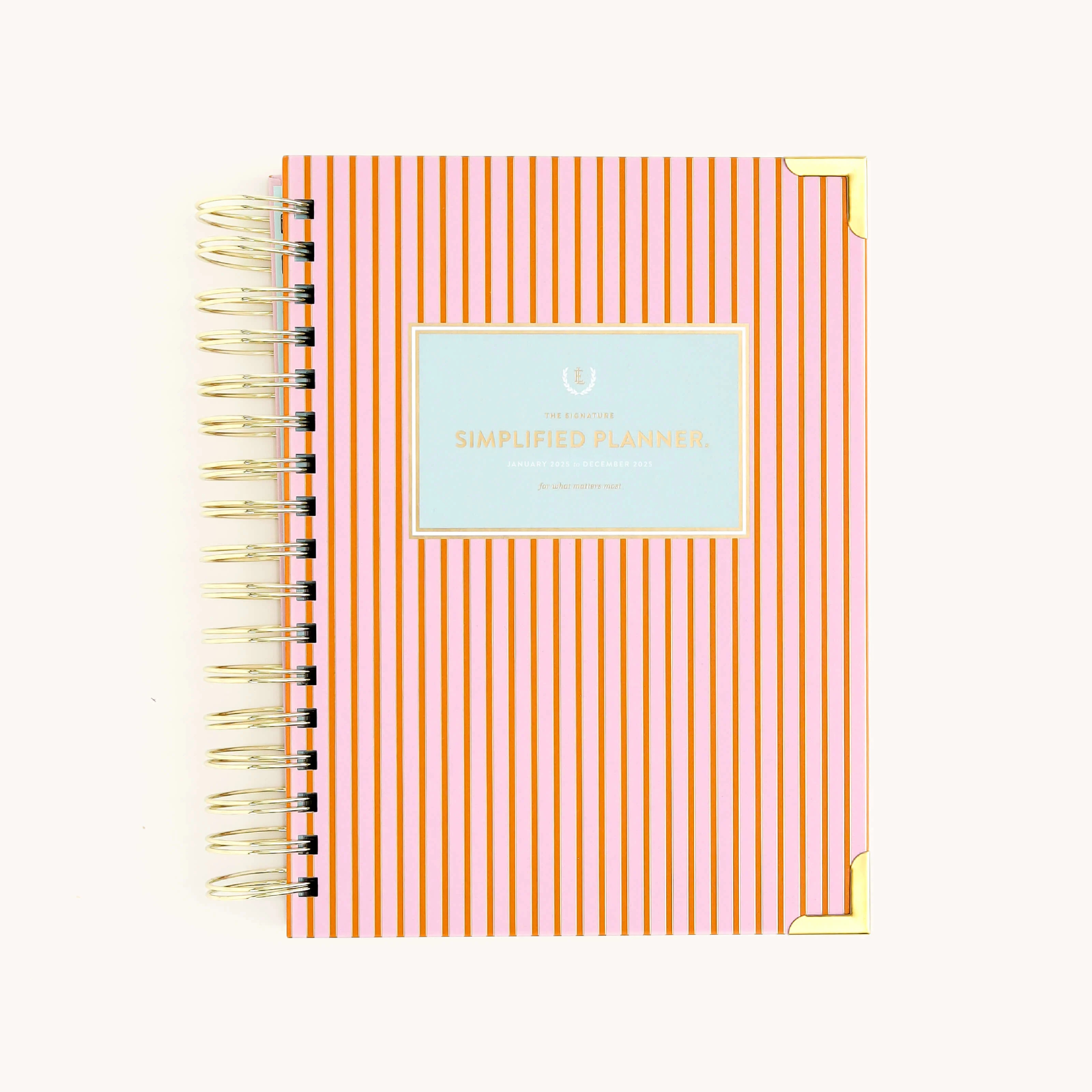 2025 Daily, Simplified Planner, Cabana Pinstripe | Simplified