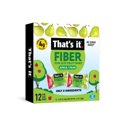 That's It. Fiber Fun Size Apple + Pear Fruit Bars - 0.35oz/12ct | Target