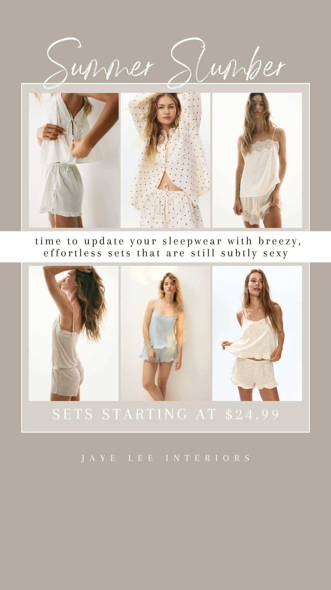 If your pajama drawer is in need of a summer overhaul, look no further than H & M for lightweight, effortless styles that are still subtly sexy. 
sleepwear, spring/summer pajamas, pjs, feminine pajamas, pajama sets, H and M, pajama shorts, gifts for her, girly gifts, summer sleepwear, intimates, lingerie, ruffle pajamas, pointelle pajamas, cotton pajamas, satin pajamas #jleeinteriors 

 #LTKgrwm #LTKselfcare #LTKMidsize