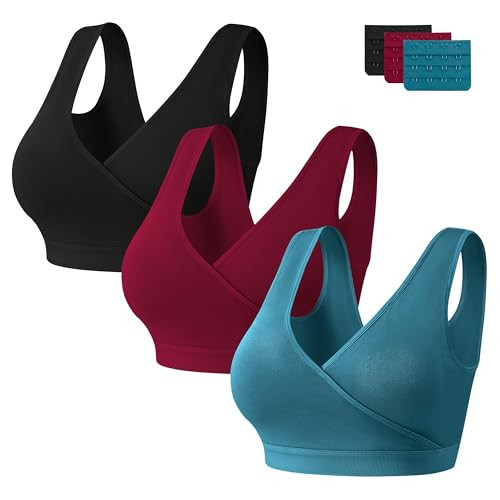 3 Pack Nursing Bras for Breastfeeding, Ultra Comfort Maternity Bras Wireless Pregnancy Sleep Bralette | Amazon (US)