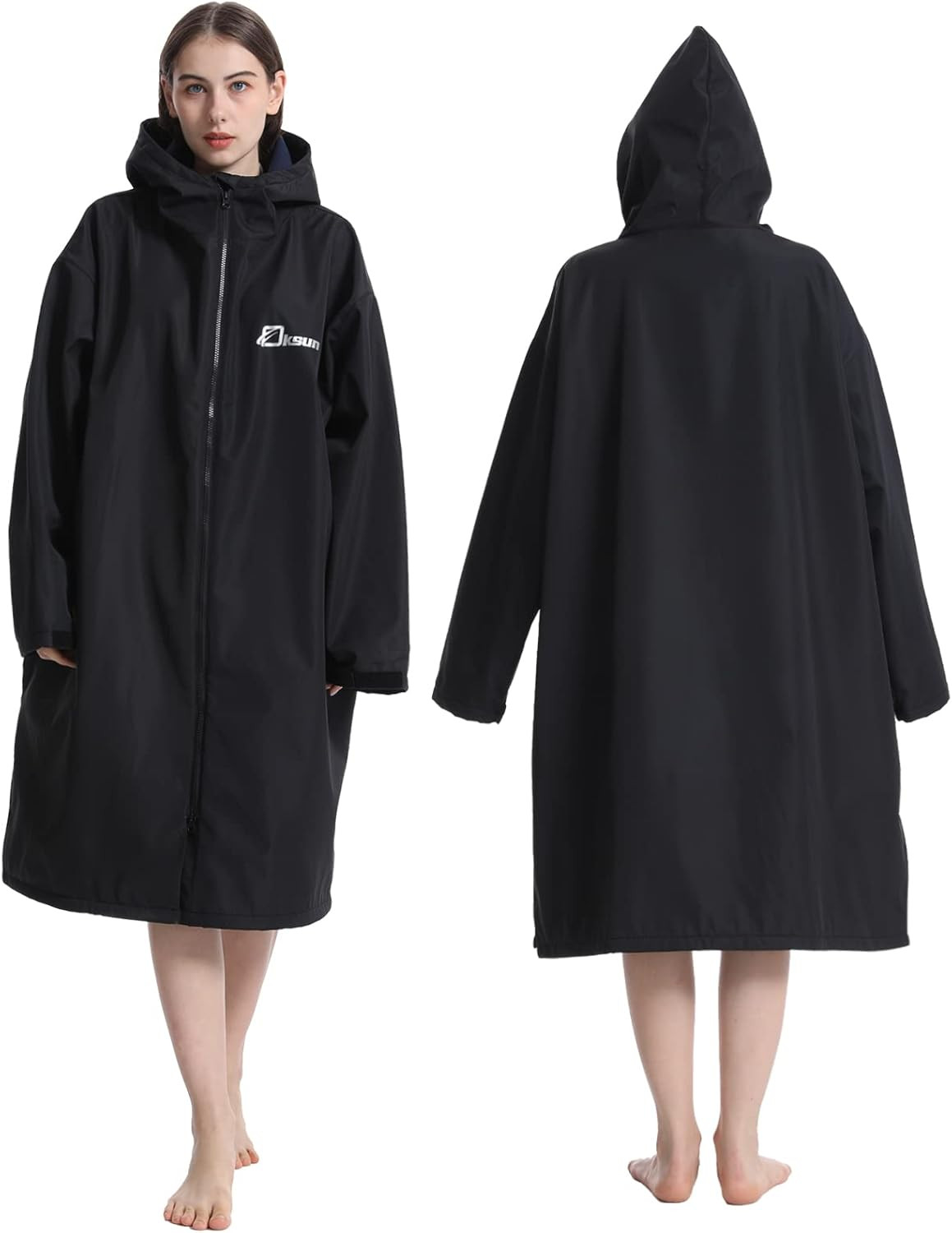 Oksun Waterproof Changing Robe, Windproof Swim Parka Oversize Surf Poncho Hooded Jacket Warm Coat... | Amazon (US)