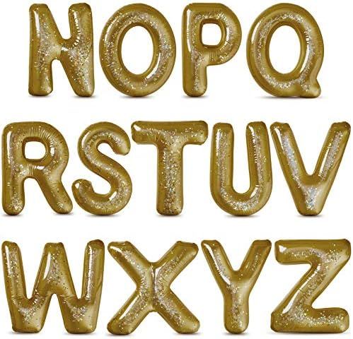 Pool Party Decorations Inflatable Pool Floats Letter Set (N-Z) by Spell Party – Large 20” Gold Alpha | Amazon (US)