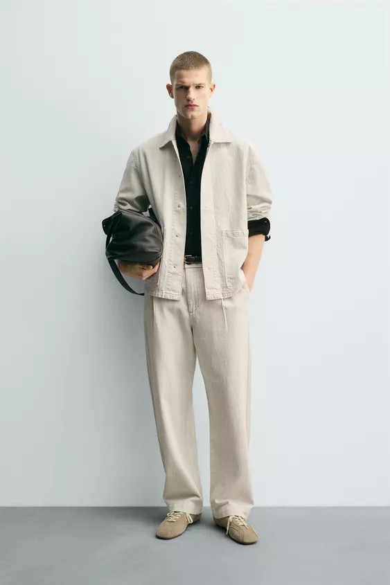 STRIPED TEXTURED OVERSHIRT | Zara US