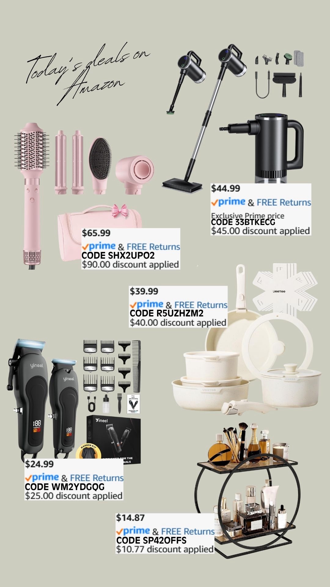 PROMO CODE DEALS ON AMAZON!

Promo codes are entered are on the check out screen where you select payment method. 

Codes & coupons only work for a limited time! If you get an error, it may have maxed the color/size you selected.. so try another one. Sometimes it helps to check out one item at a time! 

SCREENSHOT TO EASILY COPY/PASTE PROMO CODE AT CHECKOUT! 

#amazondeals #ltksalealert #dailydeals 

#LTKGiftGuide #LTKHoliday