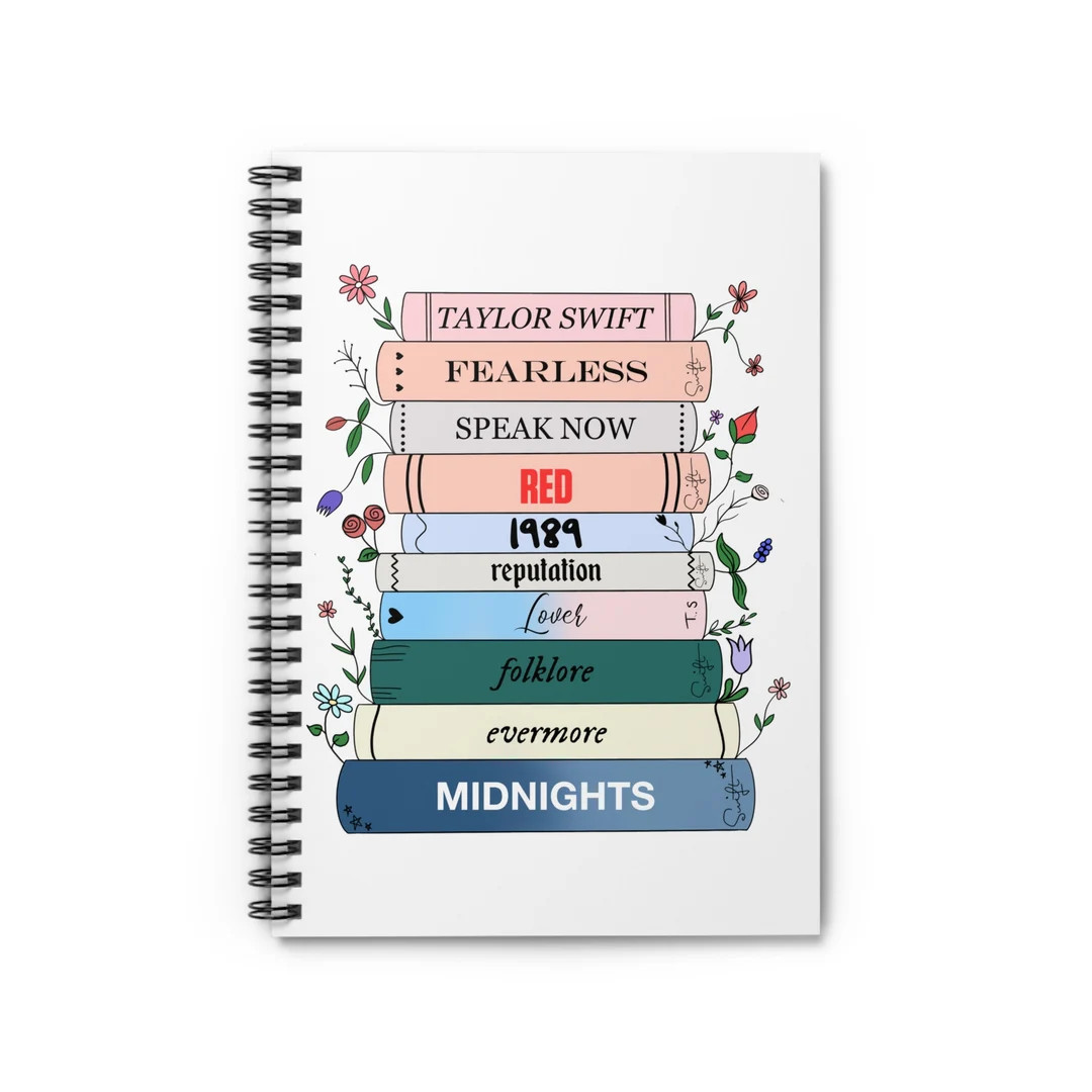 Taylor Swift Spiral Notebook - Ruled Line - Taylor Swift Albums as Book Spines | Blank Book Case ... | Etsy (US)