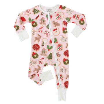 Cookies For Santa Convertible Zip Romper | Pink | Caden Lane