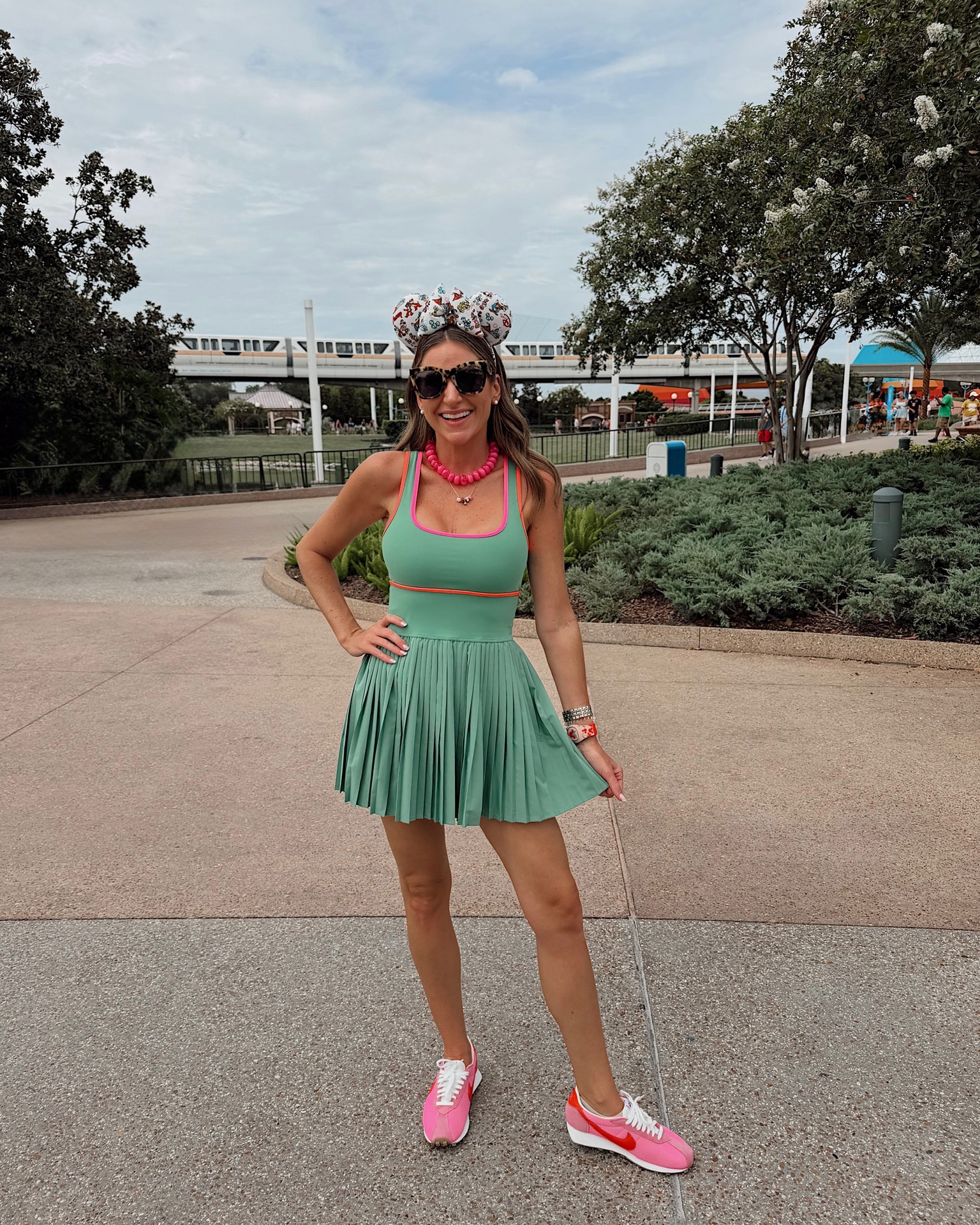 My Disney ootd! In a small dress, sneakers, necklaces and Etsy ears - fits tts.

#LTKootd #LTKTravel #LTKSeasonal