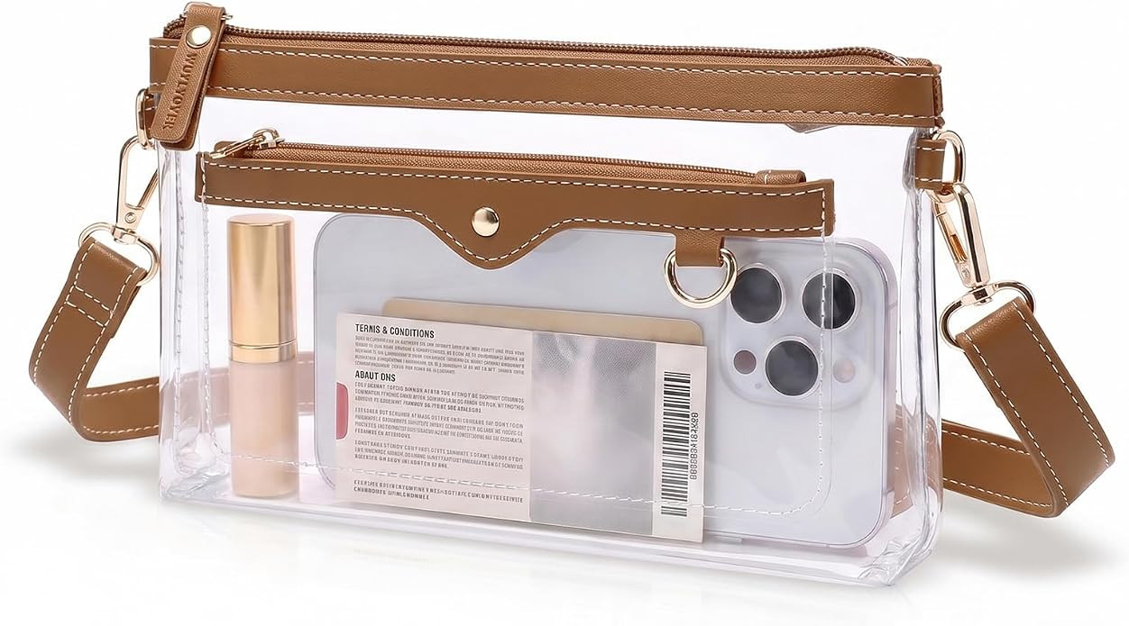 Wuflyover Small Clear Bag for Stadium Events, Stadium Approved Clear Purse for Women, | Amazon (US)