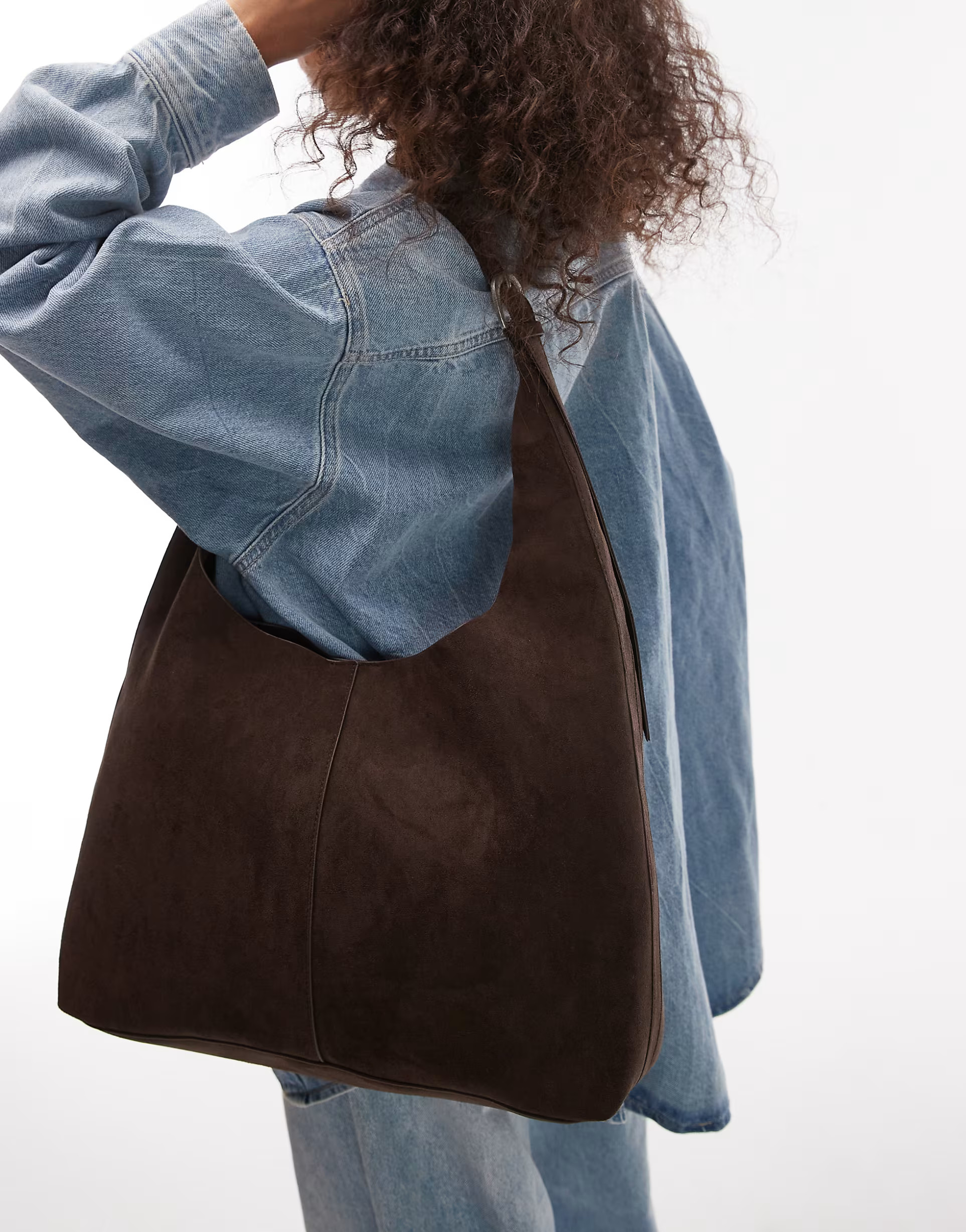 & Other Stories large real suede leather tote bag in dark chocolate brown | ASOS | ASOS (Global)