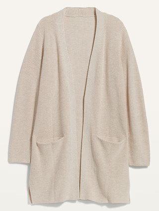 Textured Shaker-Stitch Long-Line Open-Front Sweater for Women | Old Navy (US)