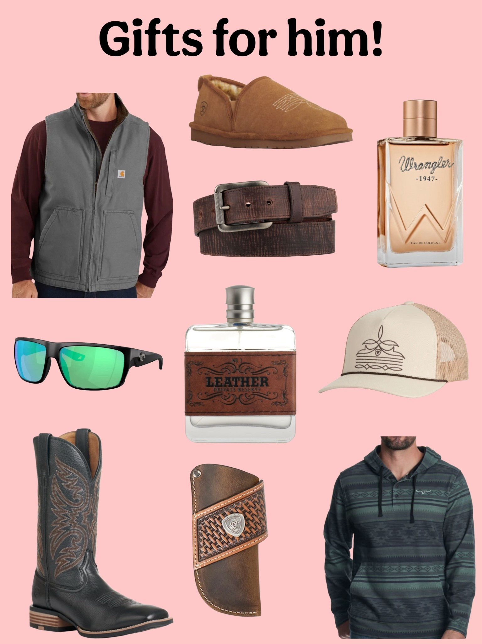 Gifts for him 🎁 cologne, boots & shore, sunglasses, belt and tops!

#LTKGiftGuide #LTKMens #LTKCyberWeek