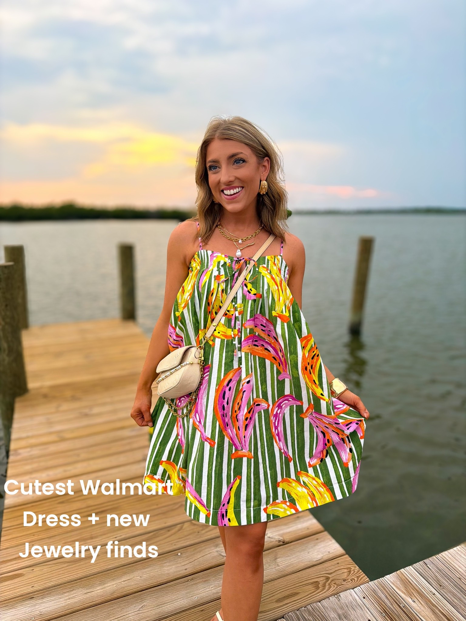 This Walmart dress is giving vacation vibes in the best way! 💛 The playful banana print, breezy fit, and colorful details make it the perfect dress for beach dinners, tropical vacations, summer getaways, or resort nights. I paired it with neutral accessories for an effortless look that’s comfortable, colorful, and so fun to wear!

Everything you need for your next vacation outfit is linked! ✨

#WalmartFashion #WalmartFinds #WalmartStyle #SummerStyle #VacationStyle #ResortWear #BeachVacation #AffordableFashion #VacationOutfit #TropicalStyle #SummerDress #ColorfulStyle #FashionFinds #BeachDinnerOutfit #OOTD #StyleInspiration #VacationLooks #AffordableStyle #IslandStyle #SummerFashion

#LTKootd #LTKPetite
